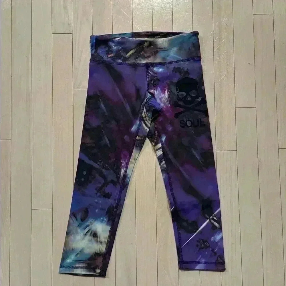 Soulcycle leggings with tie dye print